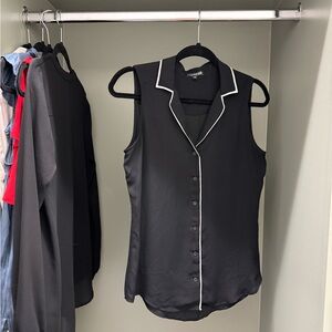 Black top with white detail